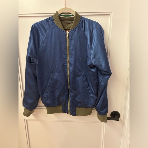 Diesel reversible bomber jacket Sz Small green and blue orig $348 - Picture 10 of 11